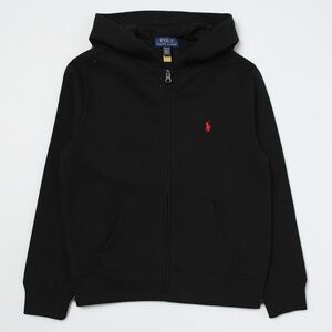 Polo Ralph Lauren Boys Hoodie Zip Up Jacket Sweatshirt Black Youth Size 10 12